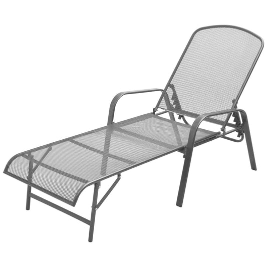Silla larga de acero antracita