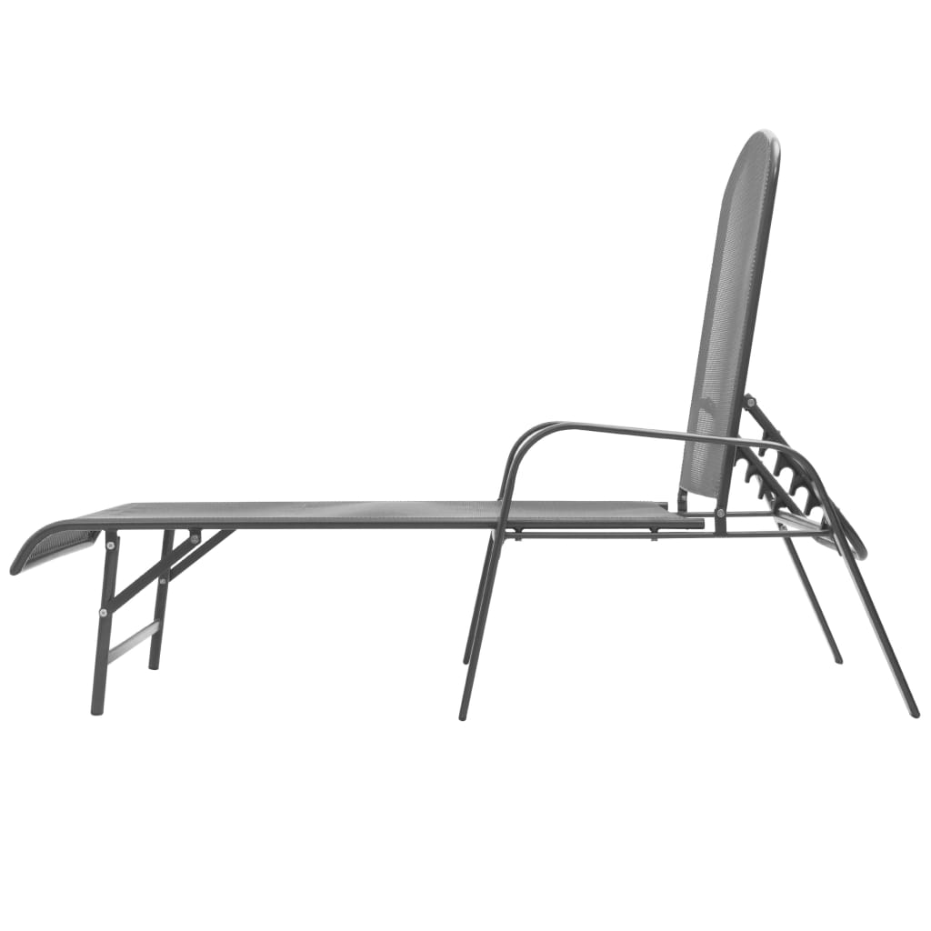 Silla larga de acero antracita