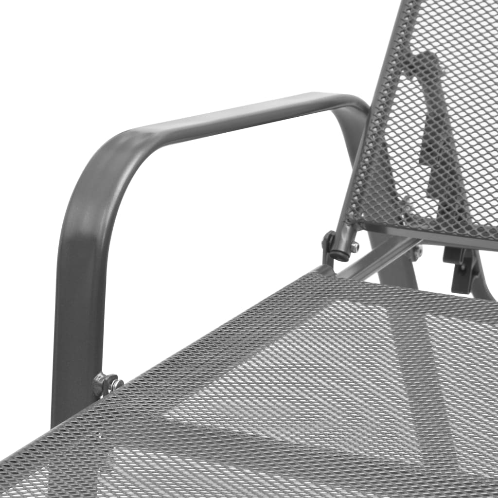 Silla larga de acero antracita