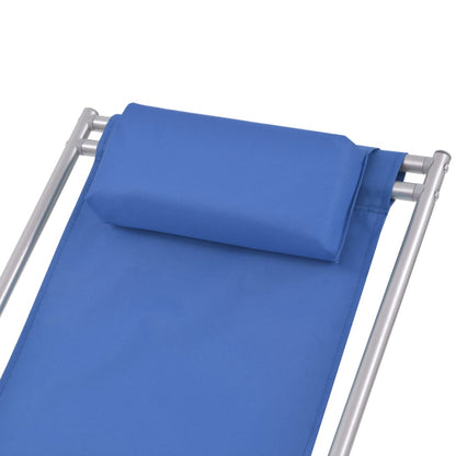 Sillas reclinables de terraza 2 pcs de acero azul