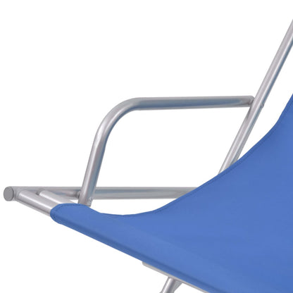 Sillas reclinables de terraza 2 pcs de acero azul