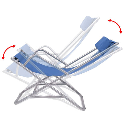 Sillas reclinables de terraza 2 pcs de acero azul