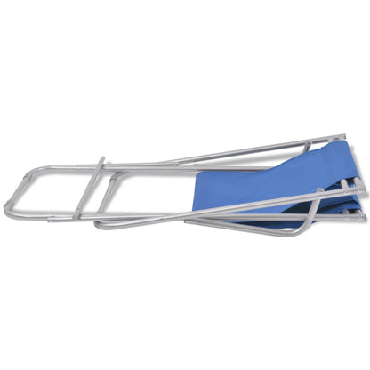 Sillas reclinables de terraza 2 pcs de acero azul