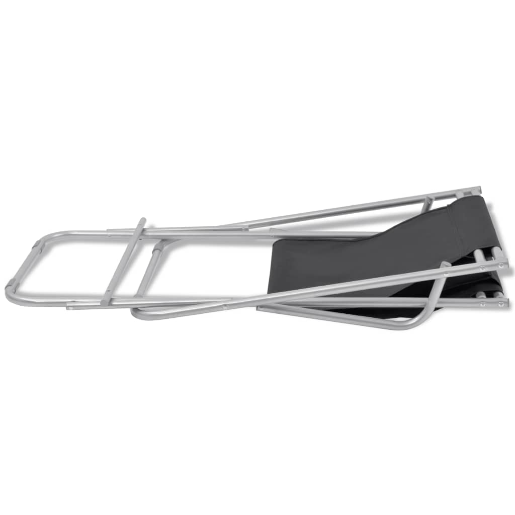 Sillas reclinables de terraza 2 pcs de acero negro