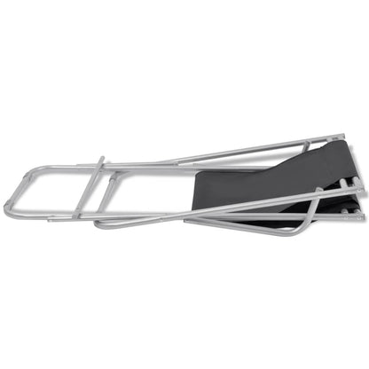 Sillas reclinables de terraza 2 pcs de acero negro