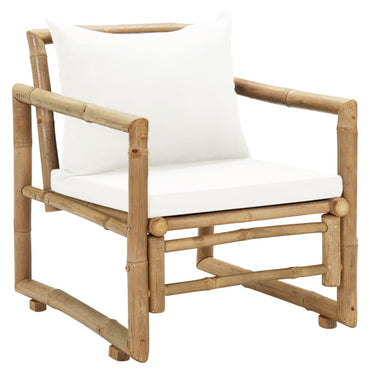 2 PCS Cadeiras de jardim com almofadas e travesseiros de bambu