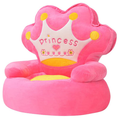 Chaise fauteuil en peluche pour enfants Princesse Rose