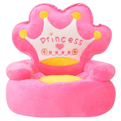 Chaise fauteuil en peluche pour enfants Princesse Rose
