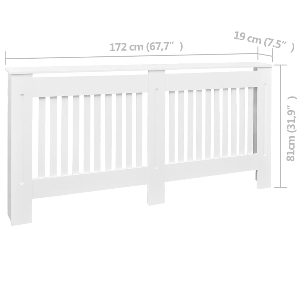 Cache-radiateur Blanc MDF 172 cm