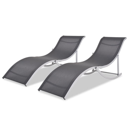 Tumbonas plegables 2 pcs aluminio y textileno