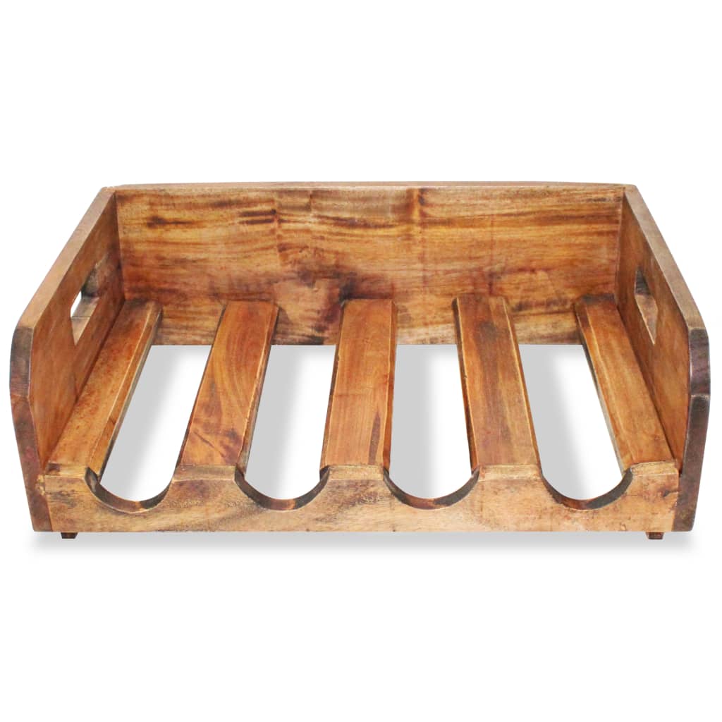 Casiers à bouteilles 4pcs de 16 bouteilles bois d'acajou massif