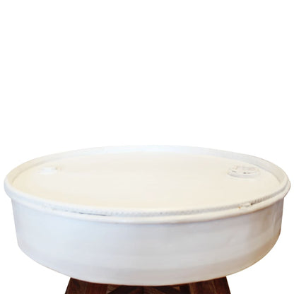 Solid recovery wood coffee table 60 x 45 cm white