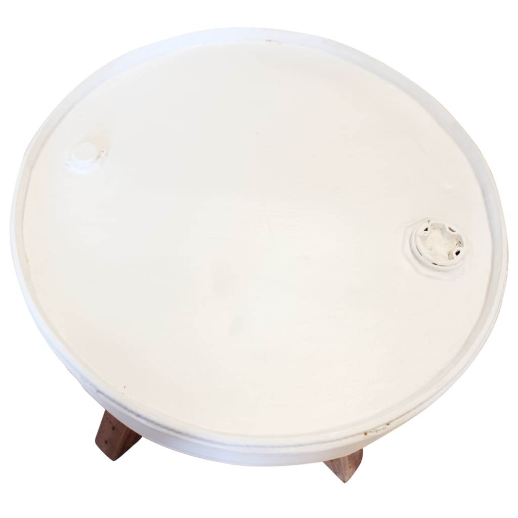 Solid recovery wood coffee table 60 x 45 cm white