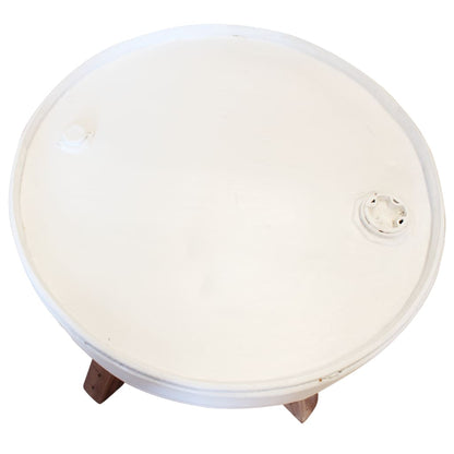 Solid recovery wood coffee table 60 x 45 cm white
