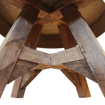 Solid recovery wood coffee table 60 x 45 cm white