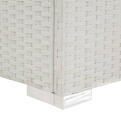 Silla larga con cojín de resina trenzado blanco