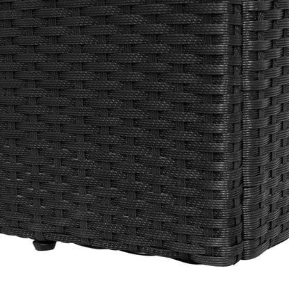 Silla larga con cojín de resina trenzado negro