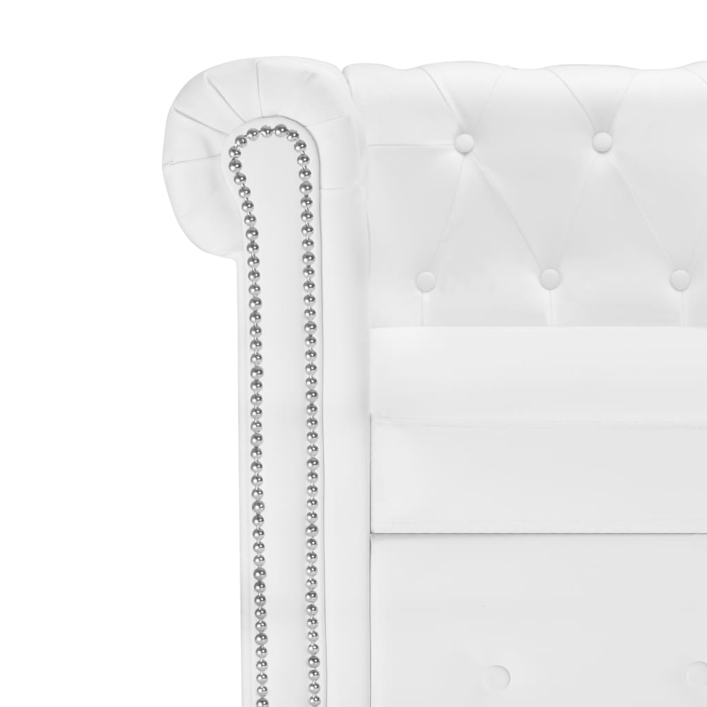 Divano Chesterfield a forma di pelle sintetica bianca