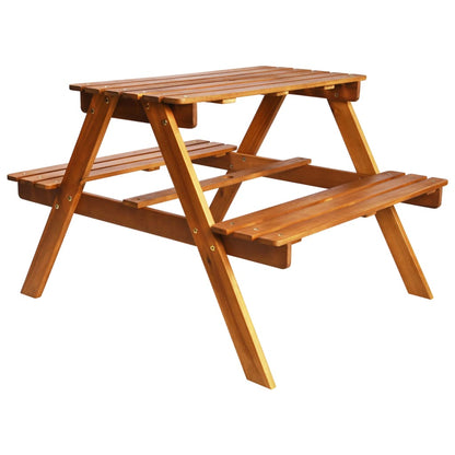 Table à pique-nique et parasol enfants Acacia solide