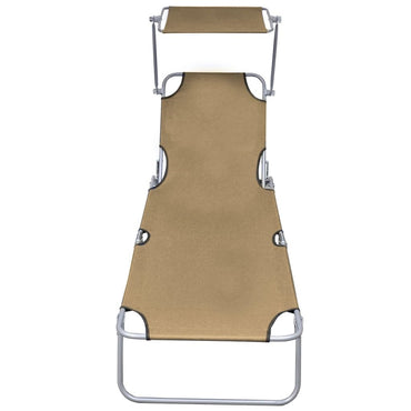 Silla larga plegable con toldo de acero topo