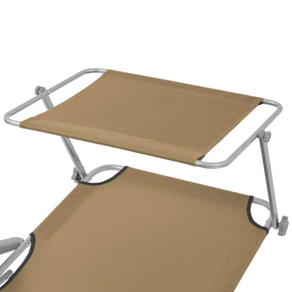 Silla larga plegable con toldo de acero topo