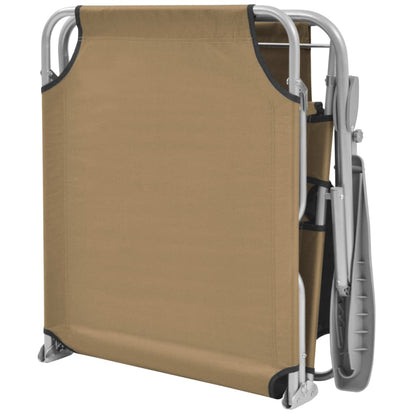 Silla larga plegable con toldo de acero topo