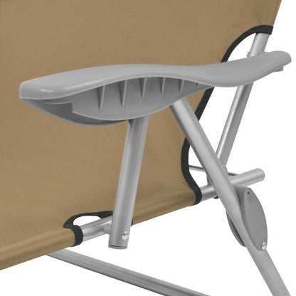 Silla larga plegable con toldo de acero topo
