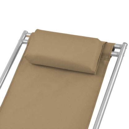 Sillas reclinables de terraza 2 PCS Taupe Steel