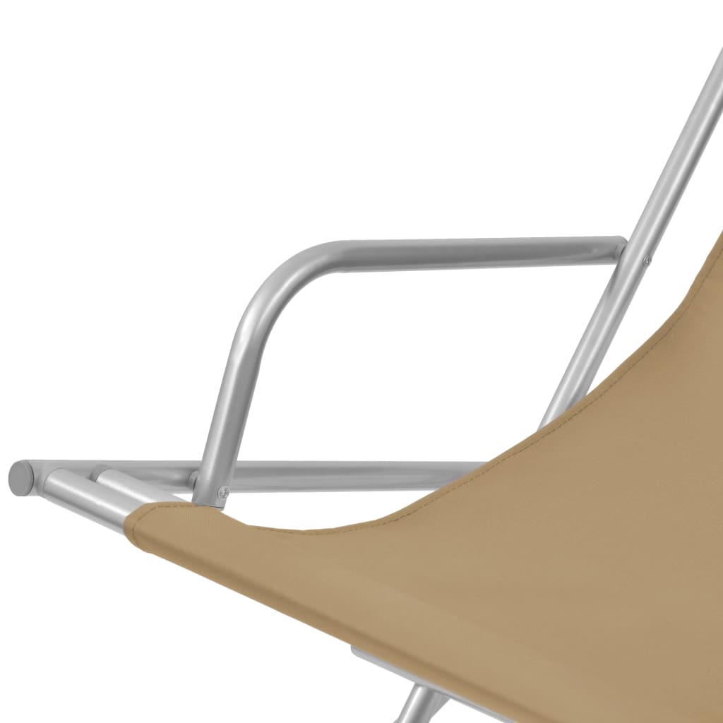 Sillas reclinables de terraza 2 PCS Taupe Steel