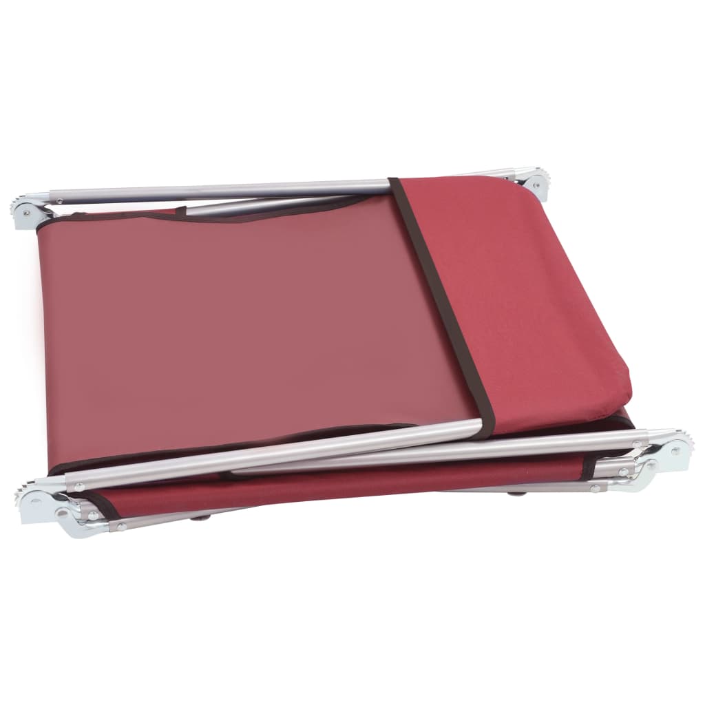 LOUNGER PILIBILI LOT DI 2 Transat in acciaio e tessuto rosso