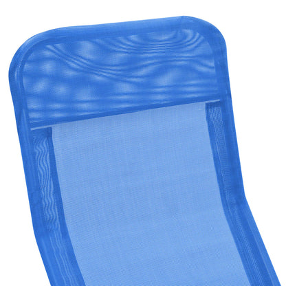 Chaises longues pliables 2 pcs Textilène Bleu