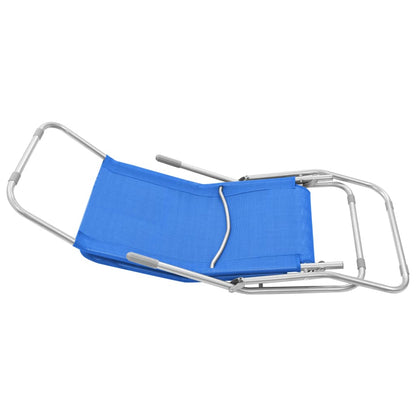 Chaises longues pliables 2 pcs Textilène Bleu