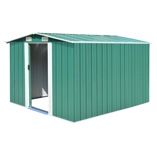 Garden shelter 257x298x178 cm green metal