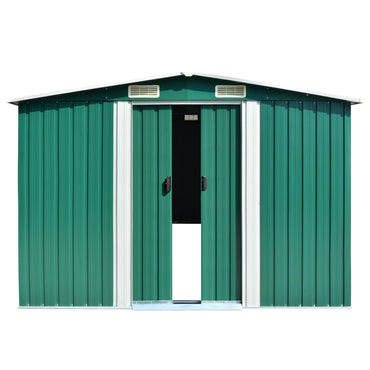 Garden shelter 257x298x178 cm green metal
