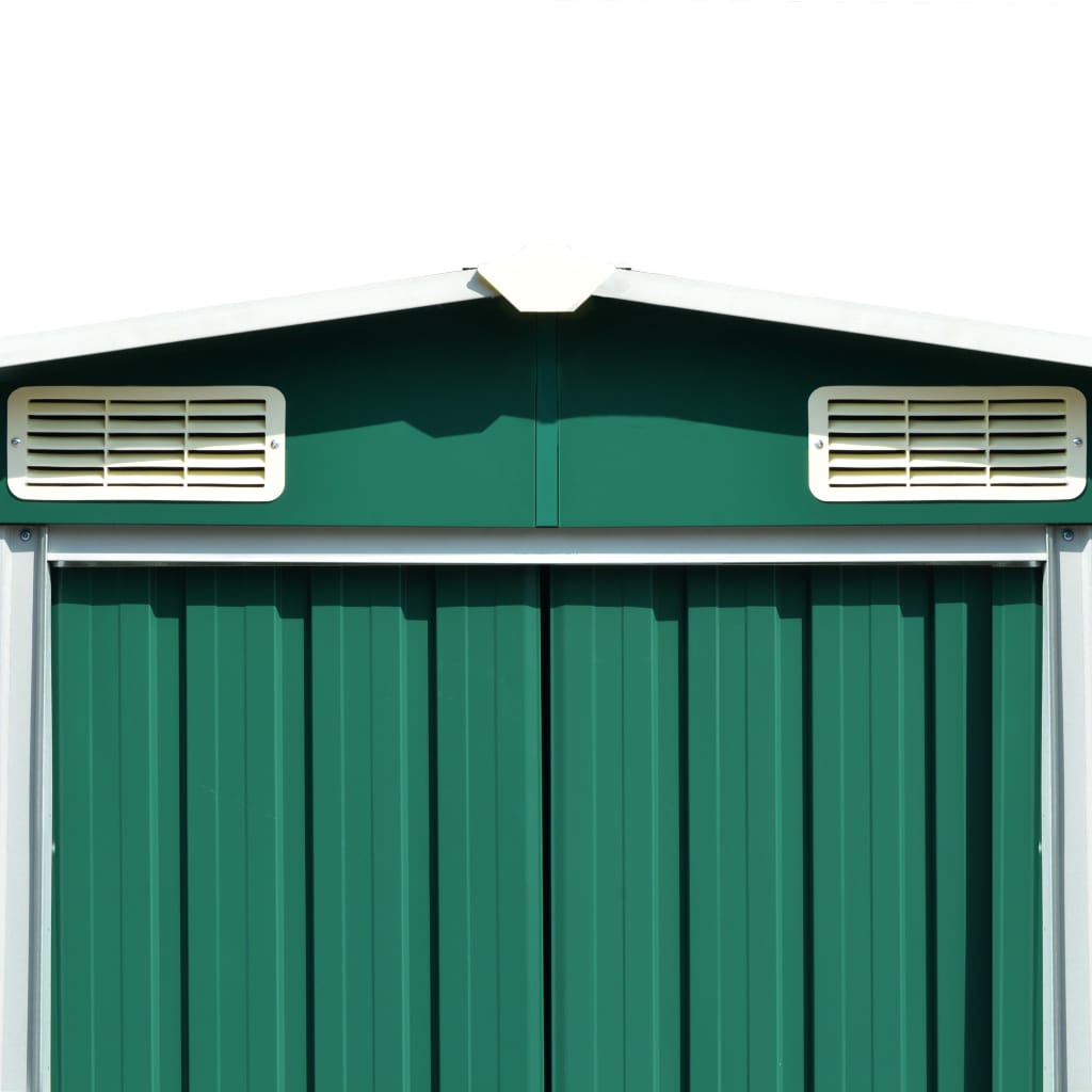 Garden shelter 257x298x178 cm green metal