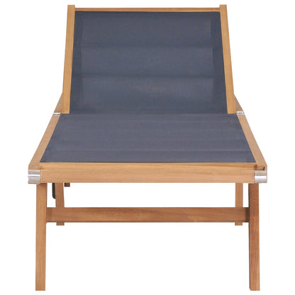 Silla larga plegable con ruedas de teca sólida y textileno