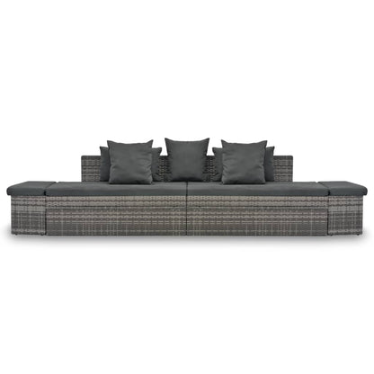 4 pcs garden furniture with gray braided resin cushions