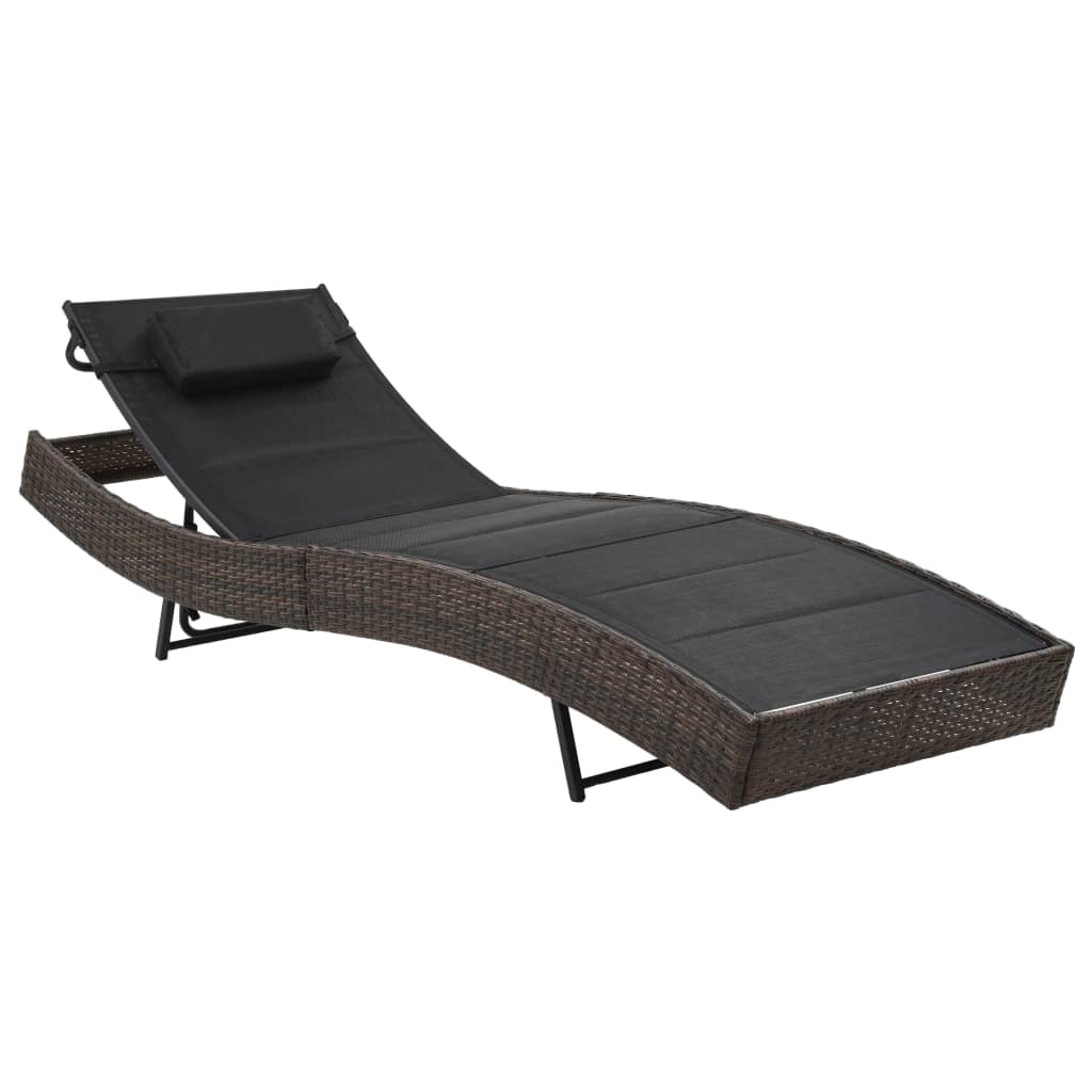 Sillón de resina trenzado y textileno marrón