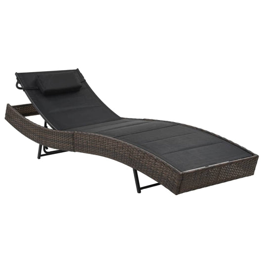 Sillón de resina trenzado y textileno marrón
