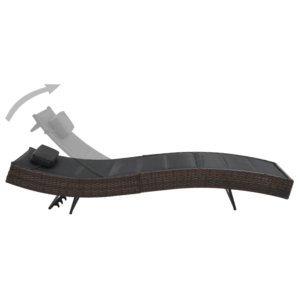 Sillón de resina trenzado y textileno marrón