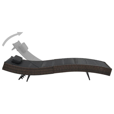Sillón de resina trenzado y textileno marrón
