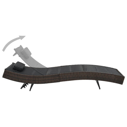 Sillón de resina trenzado y textileno marrón