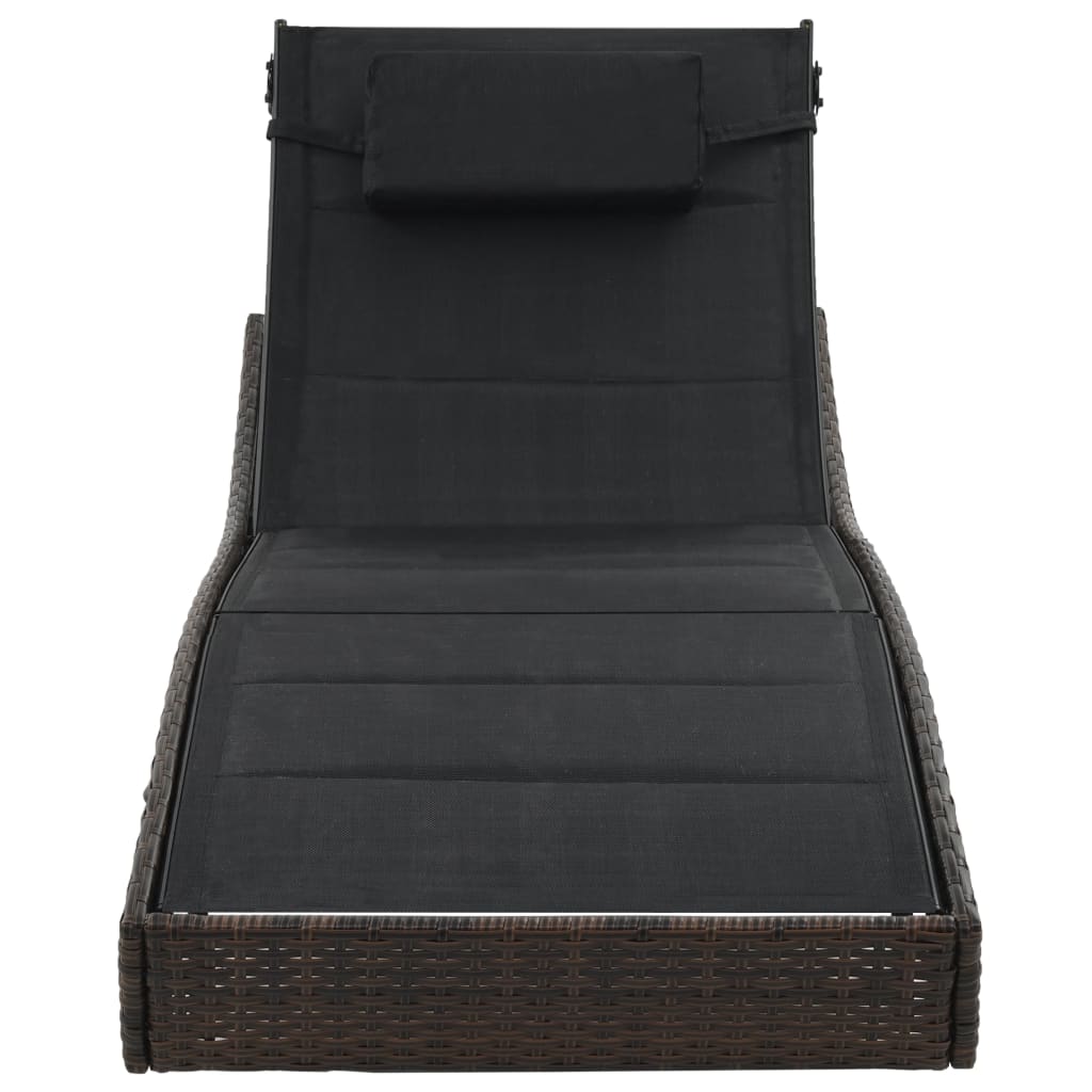 Sillón de resina trenzado y textileno marrón