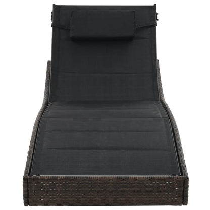 Sillón de resina trenzado y textileno marrón