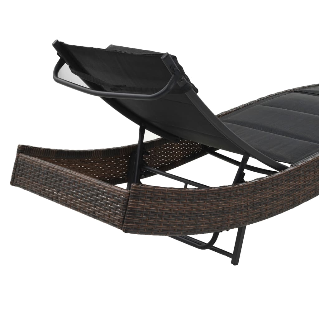 Sillón de resina trenzado y textileno marrón