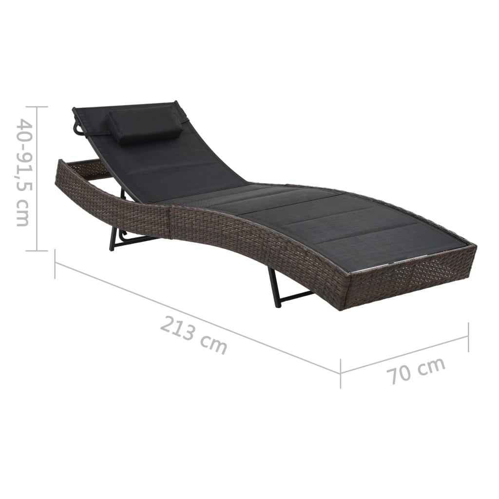 Sillón de resina trenzado y textileno marrón