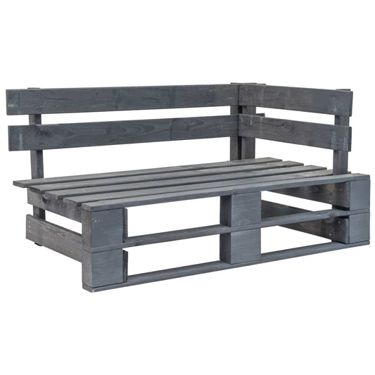 Panca da pallet da giardino in legno grigio