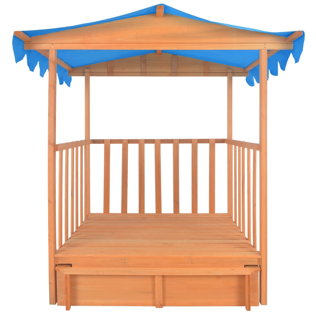 Maison de jeu d'enfants et bac à sable Bois de sapin Bleu UV50