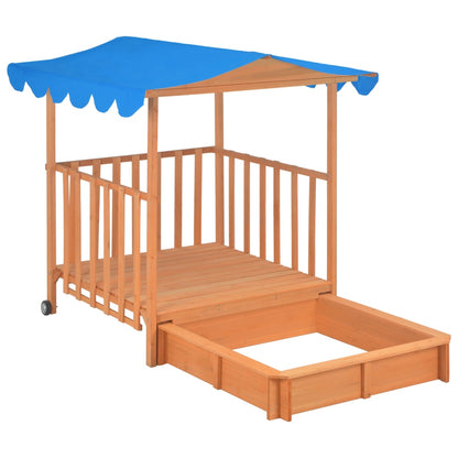 Maison de jeu d'enfants et bac à sable Bois de sapin Bleu UV50