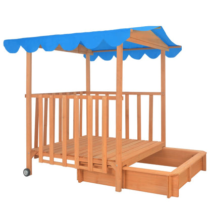 Maison de jeu d'enfants et bac à sable Bois de sapin Bleu UV50
